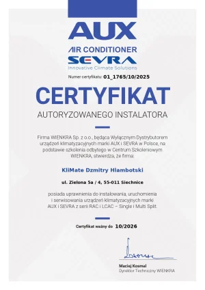 certyfikat klimate dzmitry hlambotski page 0001